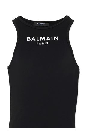 abito in cotone nero BALMAIN PARIS KIDS | BY1A12Z3277930BC